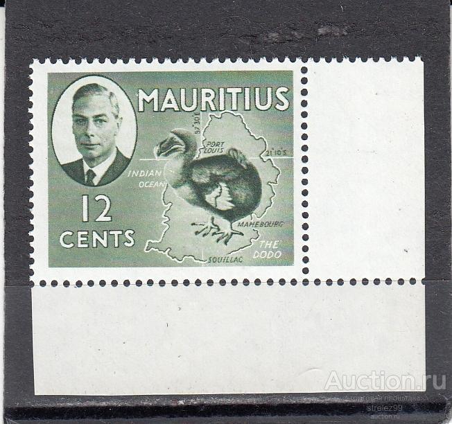 MAURITIUS МАВРИКИЙ    Фауна  Птицы Гриф № 233  1950 Угол  Сост** MNH