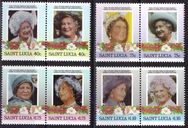 Сент-Люсия 1985 85-летие Королевы-матери / Королевские династии Монархия **