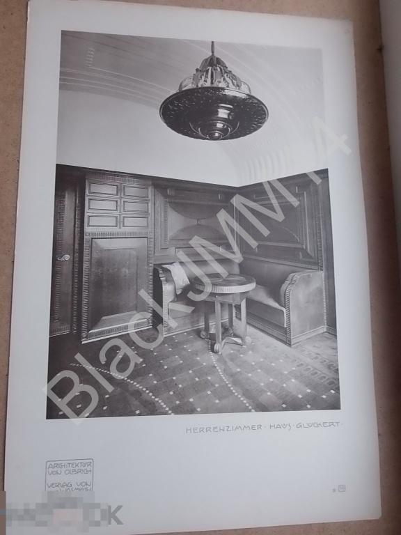1904 г. Архитектура Проект Й. Ольбрих Модерн Дом художников Кабинет Мебель Люстра