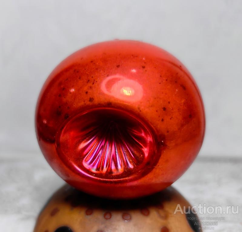 Елочная новогодняя игрушка стекло СССР подвеска фонарик