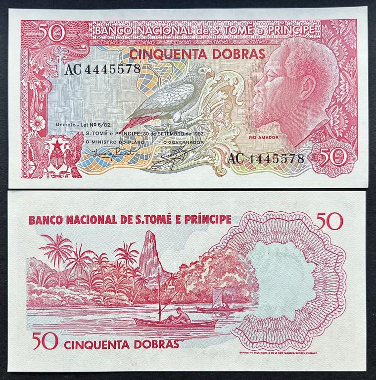 САН-ТОМЕ И ПРИНСИПИ 50 ДОБРА 1982 ГОД UNC