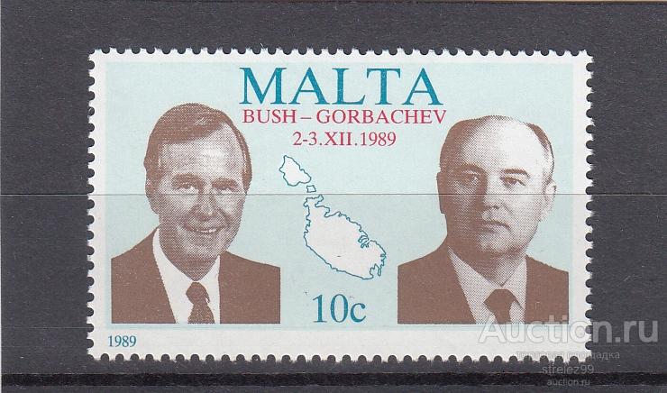 MALTA  МАЛЬТА    Встреча Буш Горбачев № 830  1989  Сост** MNH