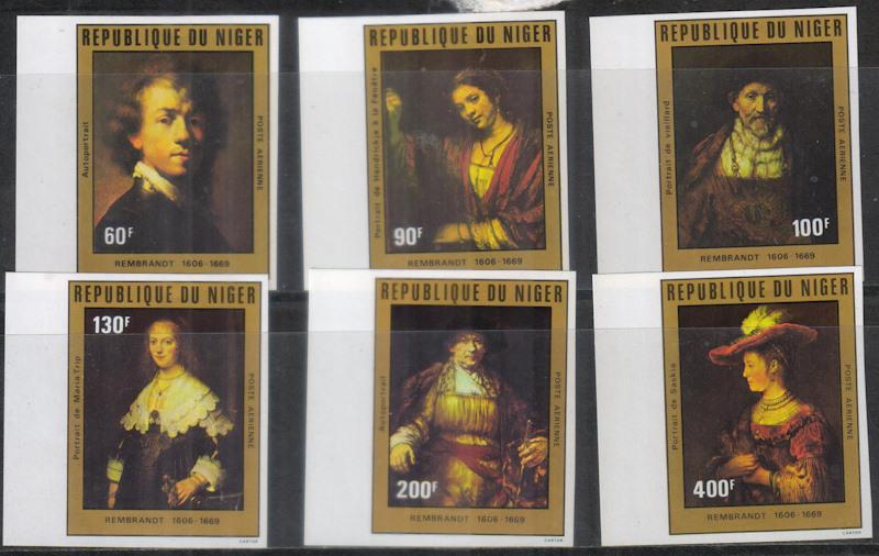 МАРКИ ЖИВОПИСЬ. РЕМБРАНДТ. MNH. НИГЕР. 3086