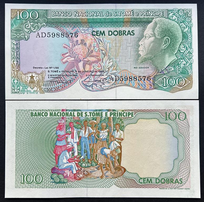 САН-ТОМЕ И ПРИНСИПИ 100 ДОБРА 1989 ГОД UNC
