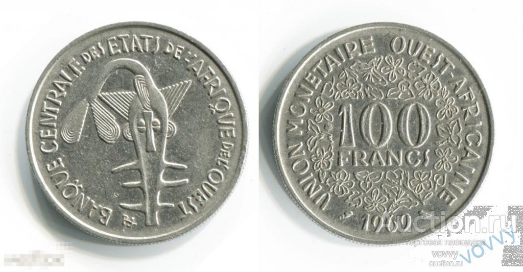 Западная Африка 100 франков 1969 H386