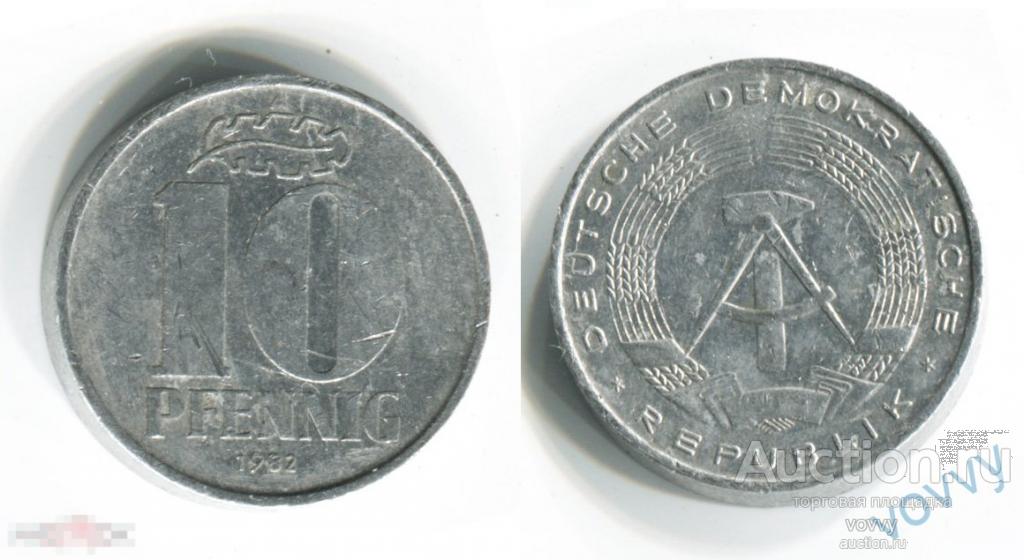 Германия ГДР 10 пфеннигов 1982 J1192