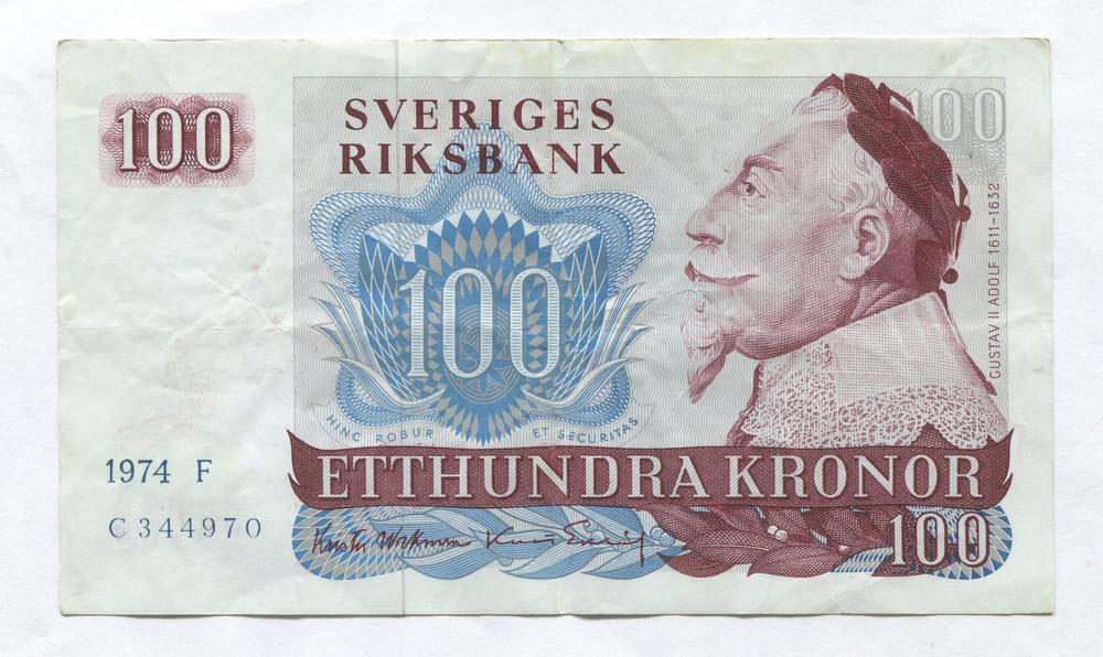 ШВЕЦИЯ 100 КРОН 1974 VF