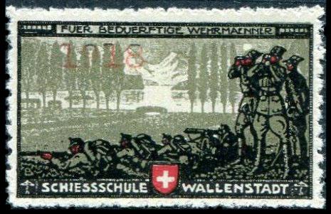 Швейцария 1918 ПМВ военная полевая почта Wallenstadt Валленштадт стрелковая школа (*) (Sulser # 6)