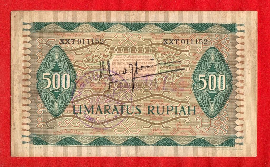 Индонезия, 500 рупий, 1952, ПЕЧАТИ И ШТАМПЫ ИНДОНЕЗИЙСКОЙ АРМИИ, XXT 011152, РЕДКИЕ, RRR