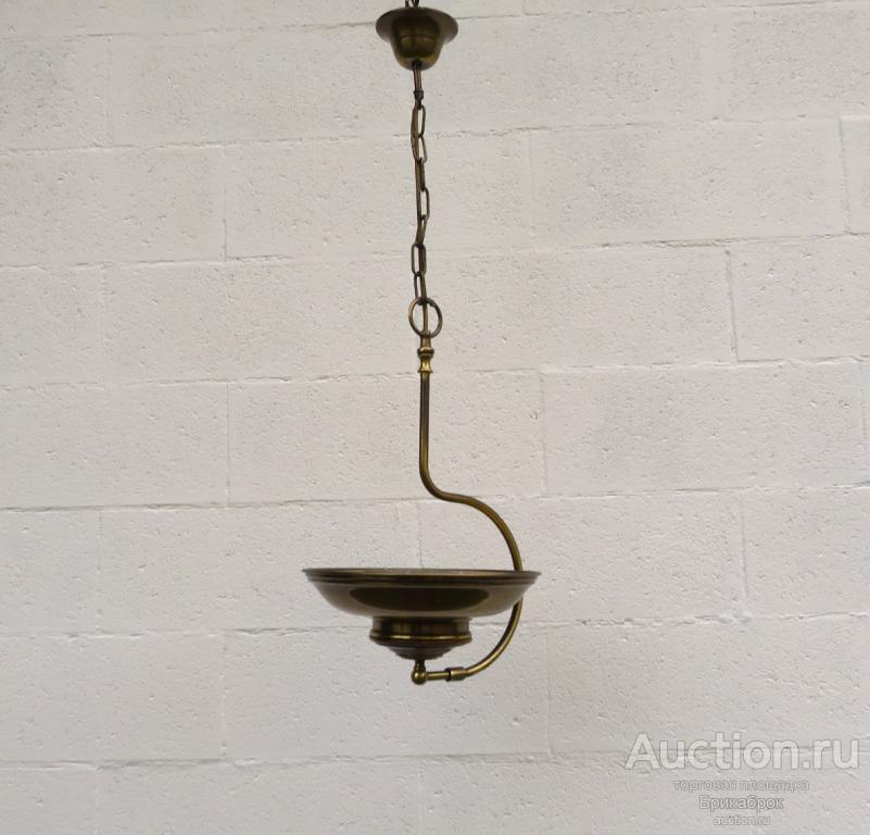 Люстра Латунь Дерево Мидсенчури Винтаж Лофт