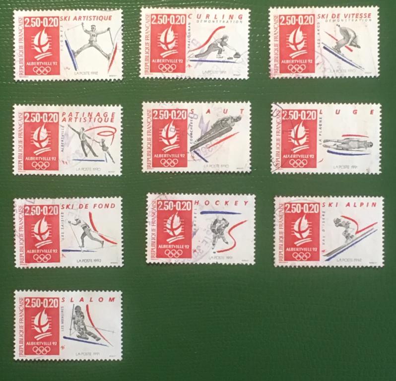 Марки Франции. Гашеные. Олимпиада в Альбервилле.
