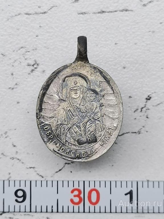 Редкий образок Смоленской Божьей Матери, 19 век, серебро