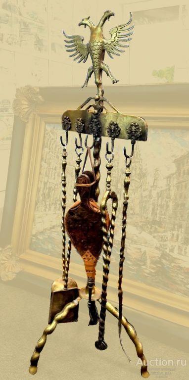 Набор для чистки камина начала ХХ века