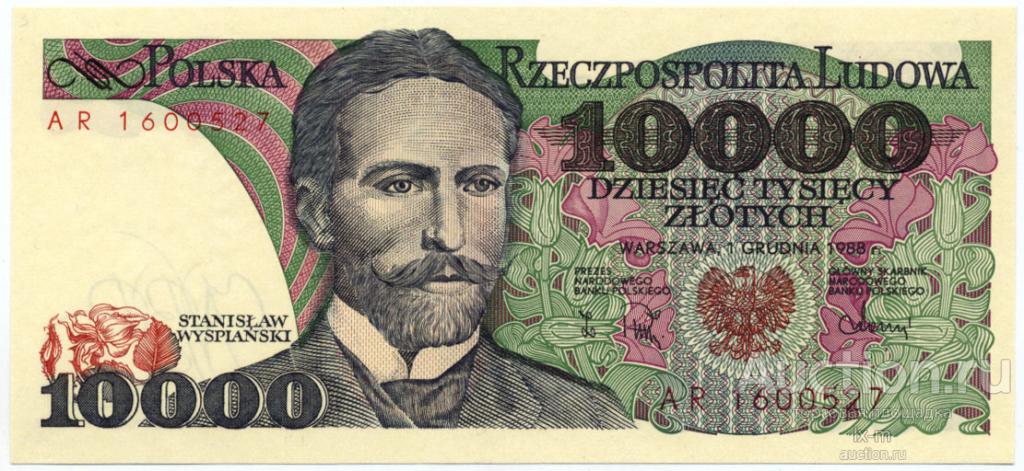 Польша 1988 г. 10000 злотых UNC