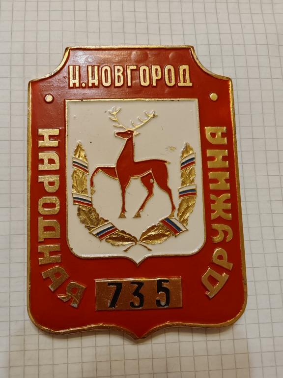 Жетон Бляха Народная дружина Нижний Новгород (большой)