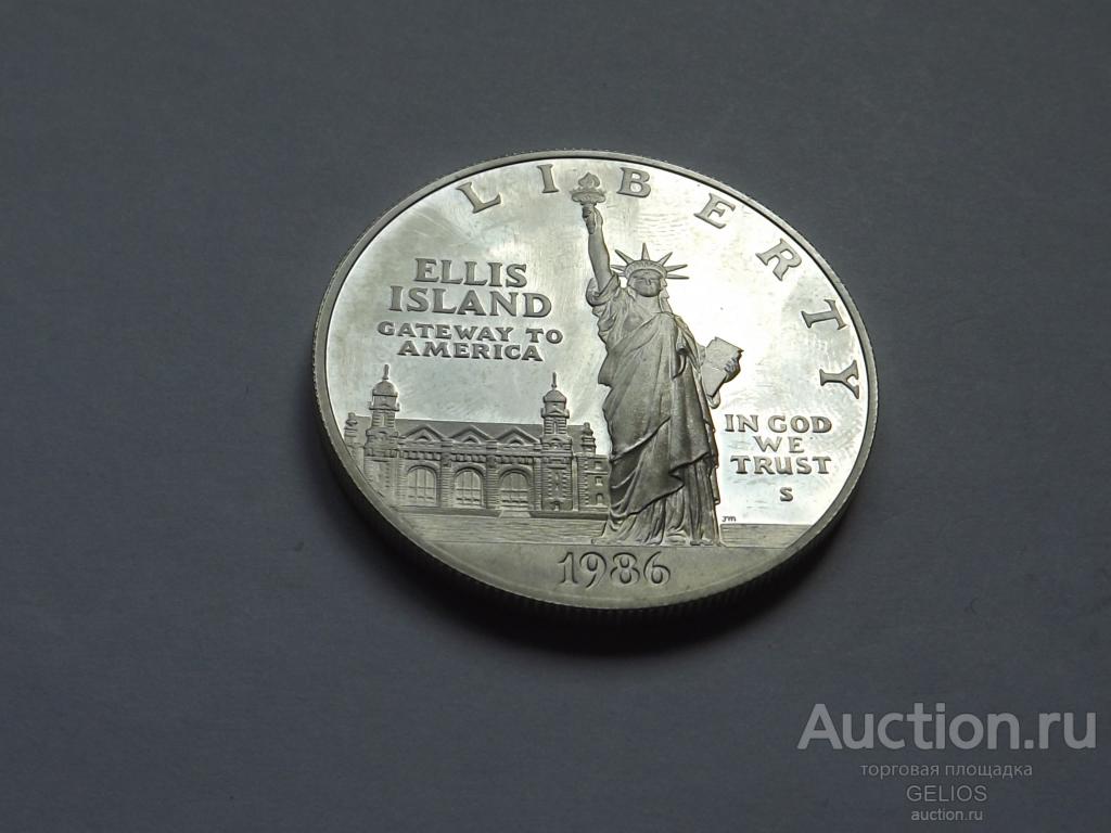 США 1 Доллар 1986 Серебро 900 S-Сан-Франциско Статуя Свободы 100 лет