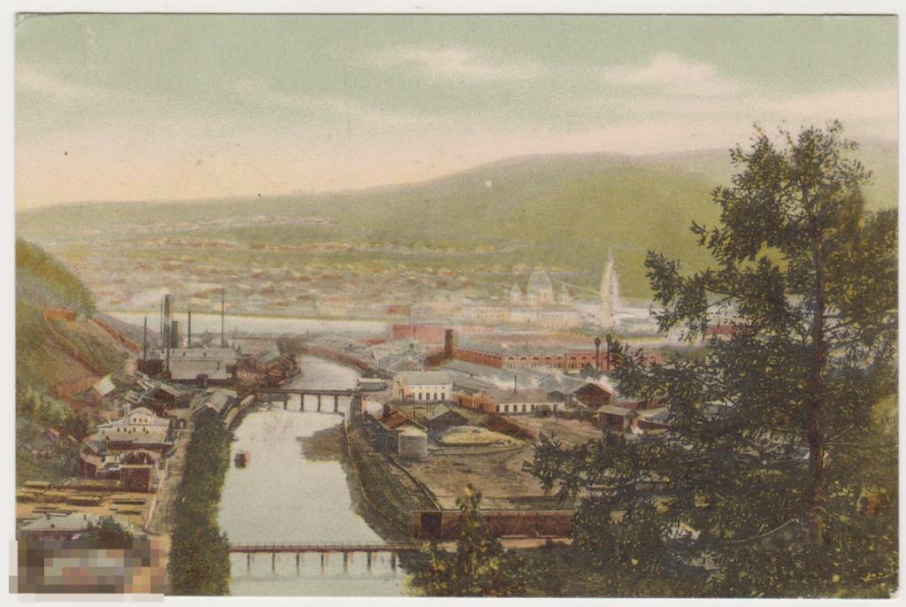 Открытка до 1917 г Урал Общий вид города Златоуста с севера