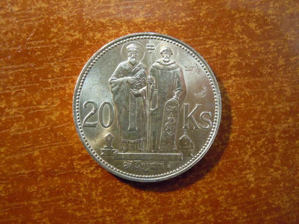 20 крон 1941г Словакия, Святые Кирилл и Мефодий, 14,98гр, серебро