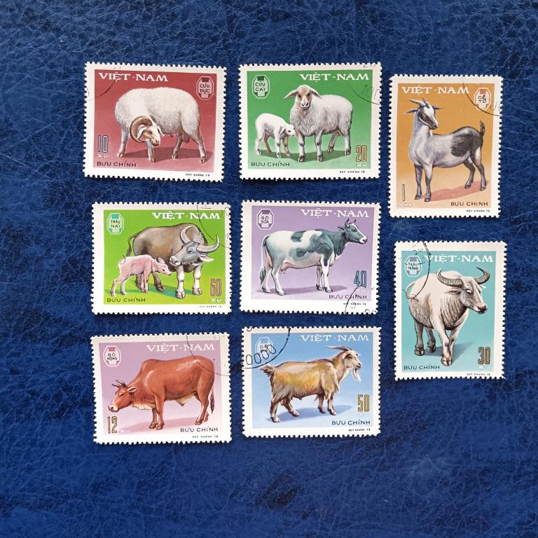Марки. Вьетнам Домашние животные 8 марок альбом 2 лист 10