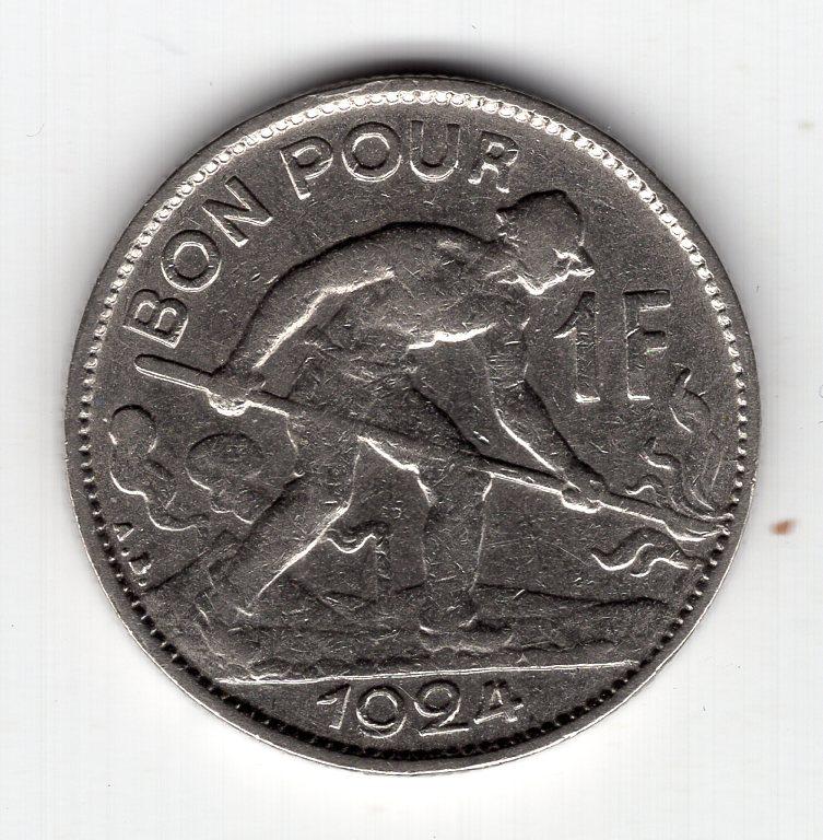 1 франк - Люксембург - 1924 - KM#35