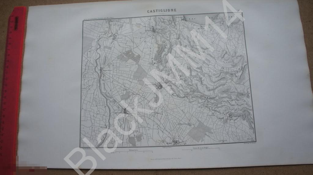 1880 г. Карта Сражение при Кастильоне Италия Габсбурги Вурмзер