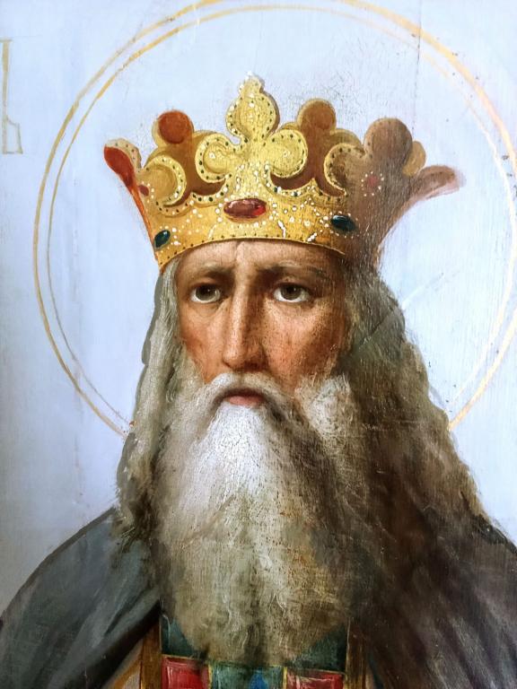 Икона старинная храмовая Царь Мелхиседек!Редчайшая! 19 век!