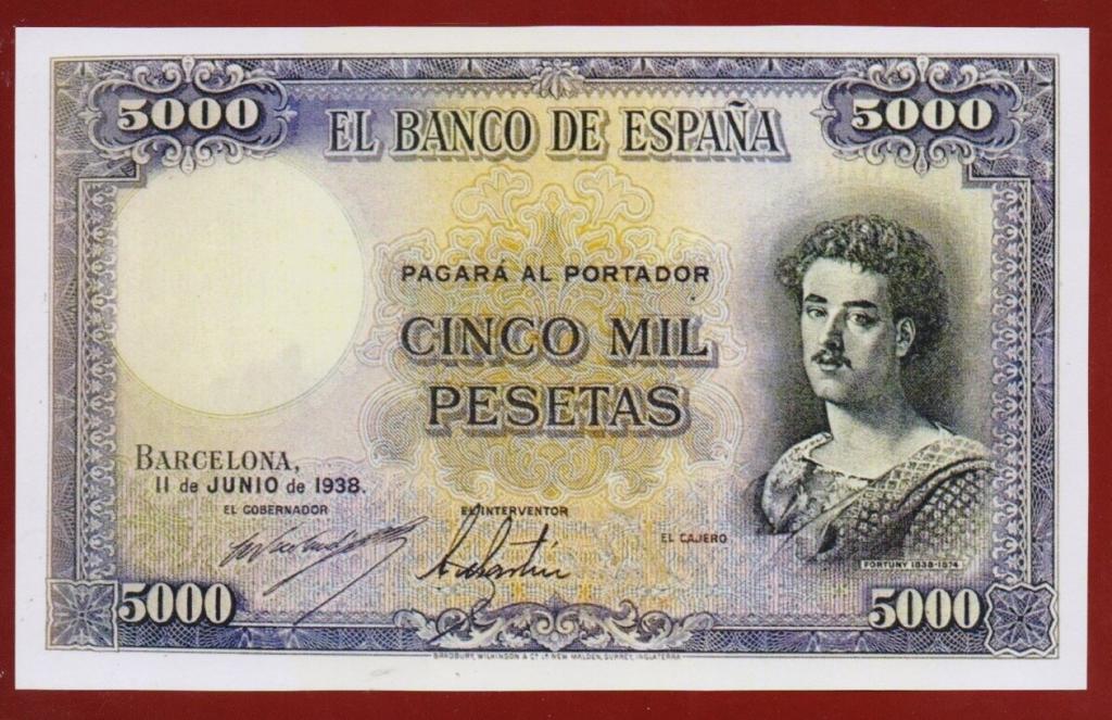 Испания 1938 г. 5000 песет копия