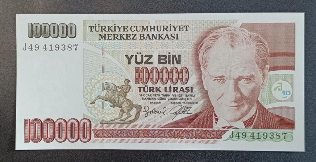 Турция 100000 лир 1997 год. UNC