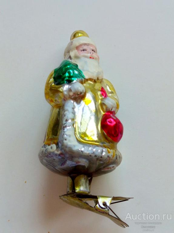 Елочная игрушка Дед Мороз 50-е гг стекло