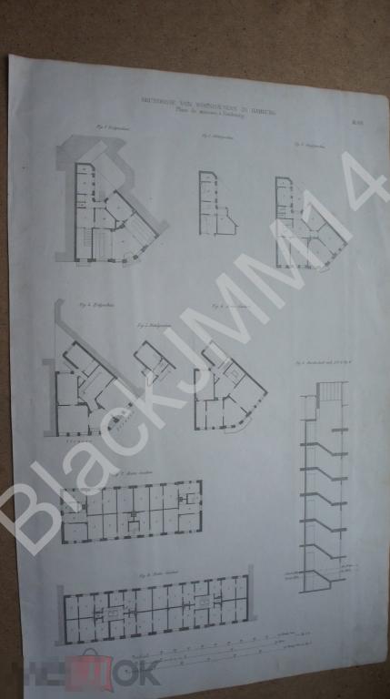 1847 г. Архитектура Планы зданий Гамбург