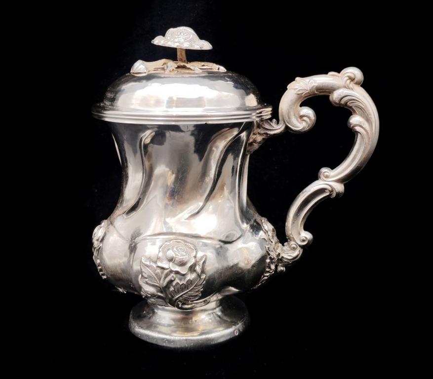 СЕРЕБРО 84 пр! 1848 год! ВОСХИТИТЕЛЬНАЯ РЕДКАЯ КРУЖКА С КРЫШКОЙ! 211 гр