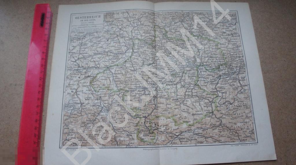 1897 г. Карта Верхняя Австрия