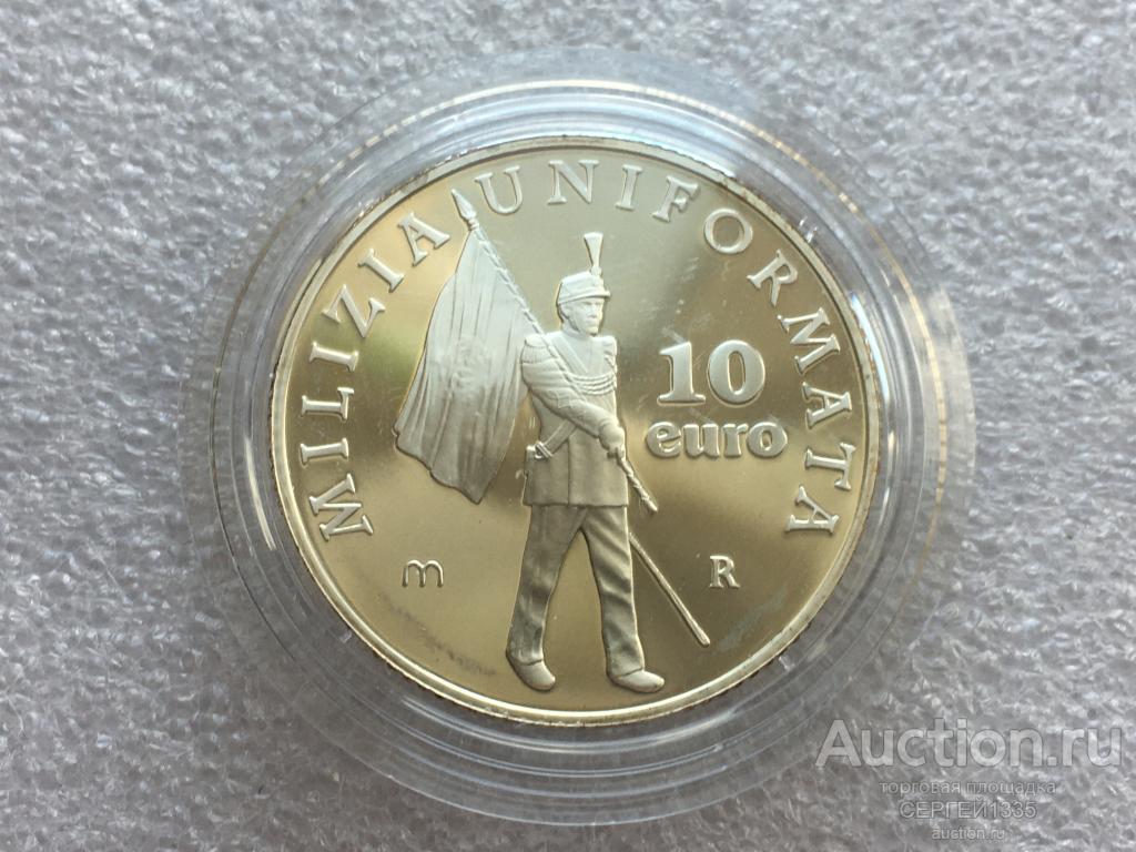 Сан-Марино 10 евро 2005 500 лет милиции Униформа СЕРЕБРО #2