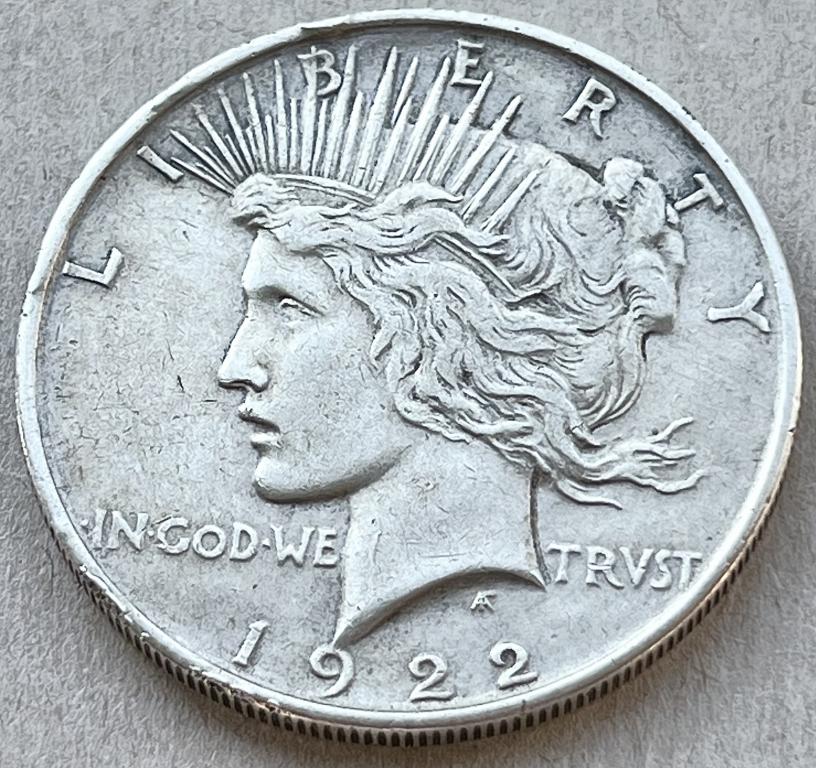 США 1 ДОЛЛАР 1922 ГОД СЕРЕБРО