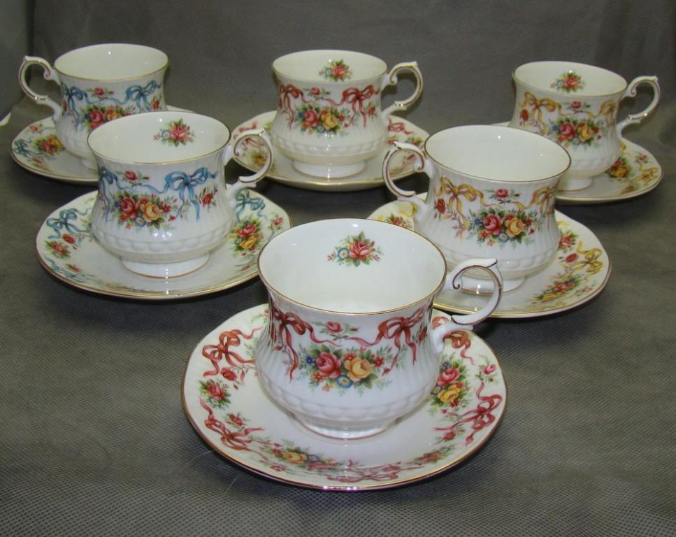 Queens 6 английских винтажных чайных пар (A701)