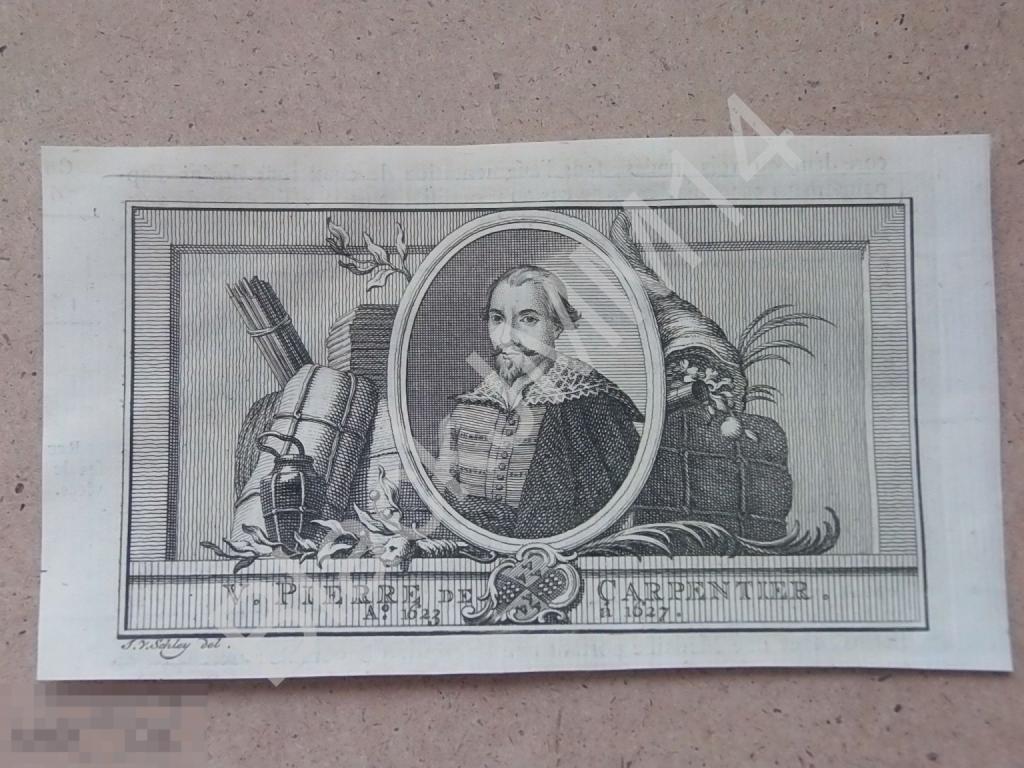 1763 Гравюра на меди Глубокий оттиск Питер Карпентье генерал-губернатор Ост Индии