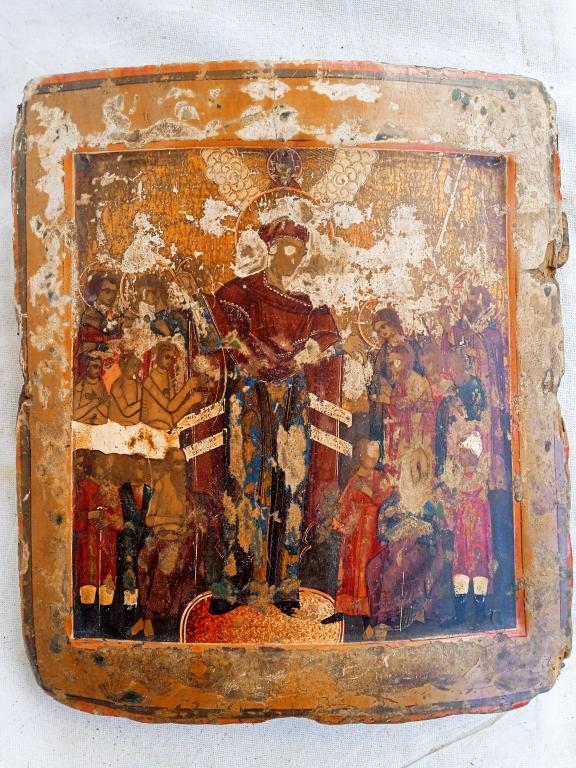 КРАСИВАЯ ИКОНА, БОЖЬЯ МАТЕРЬ СКОРБЯЩИМ РАДОСТЬ!!! 19 ВЕК !!! КОВЧЕГ !!!