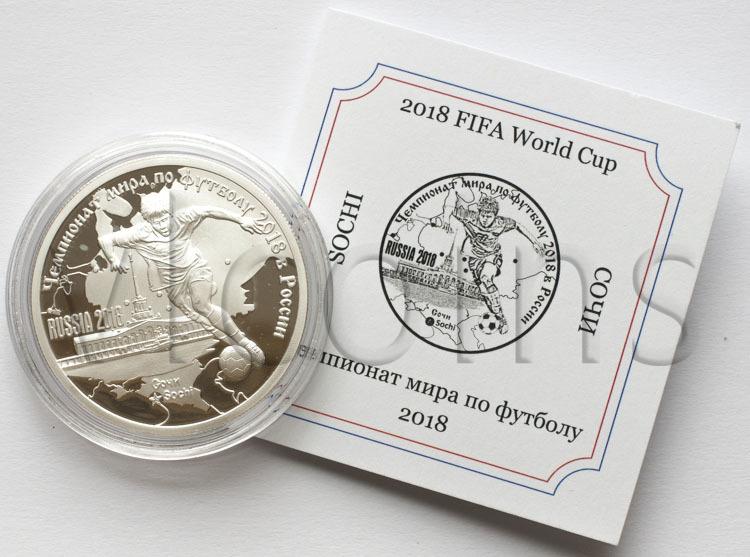 Камерун 1000 франков 2018 ЧМ по футболу Сочи серебро Proof сертификат 44861