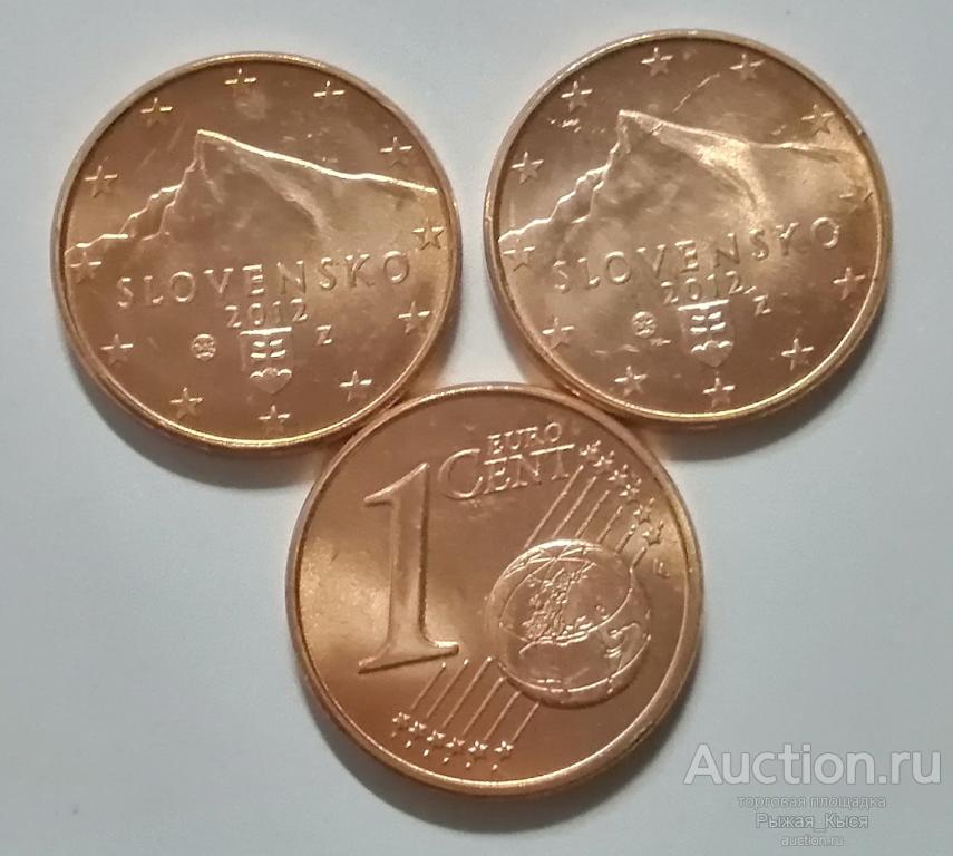 СЛОВАКИЯ. 1 евроцент 2012 года. Без обращения UNC (90691) 1 монета