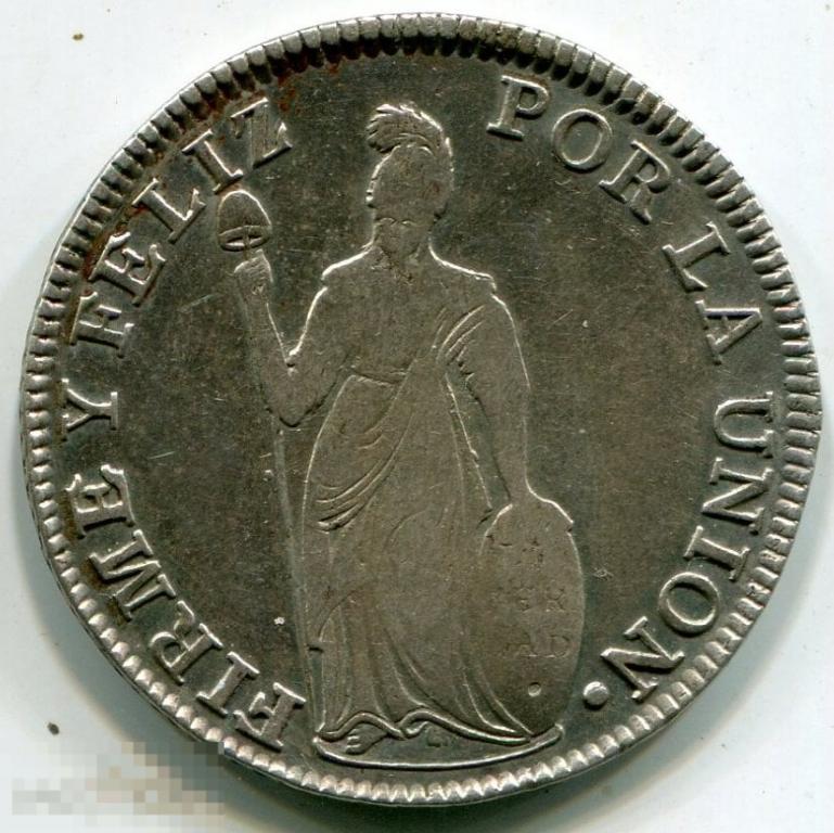 (s450438) ПЕРУ - 4 РЕАЛА 1836 B / KM151.1 cuzco серебро