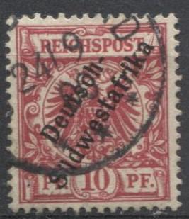 1896 Германия Германская ЮгоЗападная Африка. Надпечатка на марке Германии 1м.ГАШ