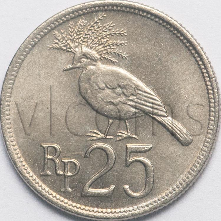 Индонезия 25 рупий 1971 Веероносный голубь UNC 71151