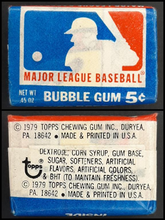MAJOR LEAGUE BASEBALL / TOPPS / 1979 / ЖВАЧКА 80-90 / ЖЕВАТЕЛЬНАЯ РЕЗИНКА / BUBBLE GUM