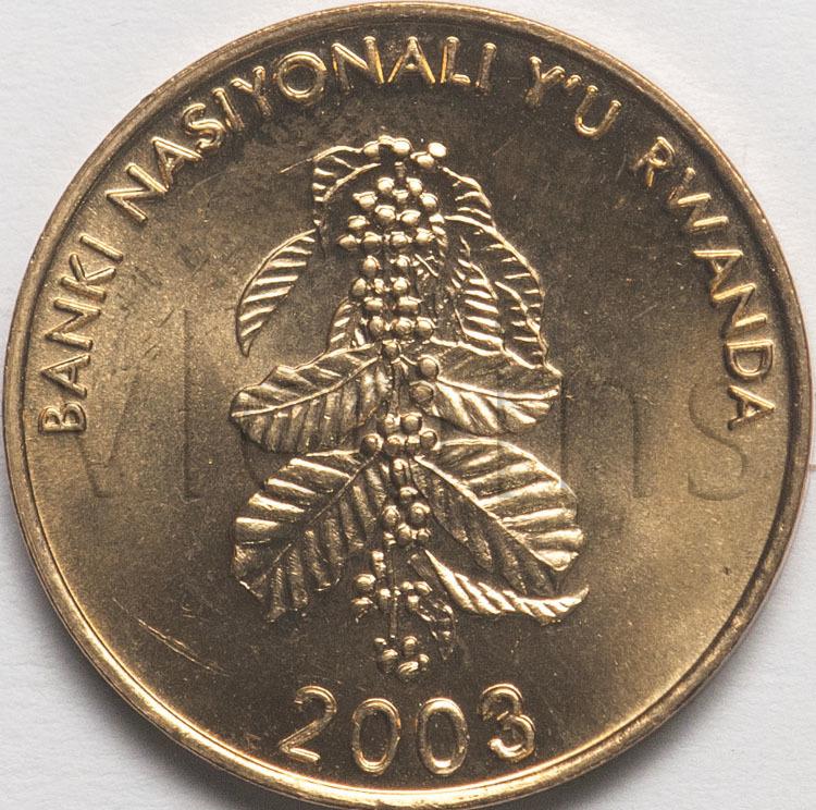 Руанда 5 франков 2003 Кофейное дерево UNC 78541