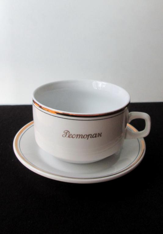 Чайная пара, бульонница РЕСТОРАН фарфор ГДР Ilmenau Ильменау