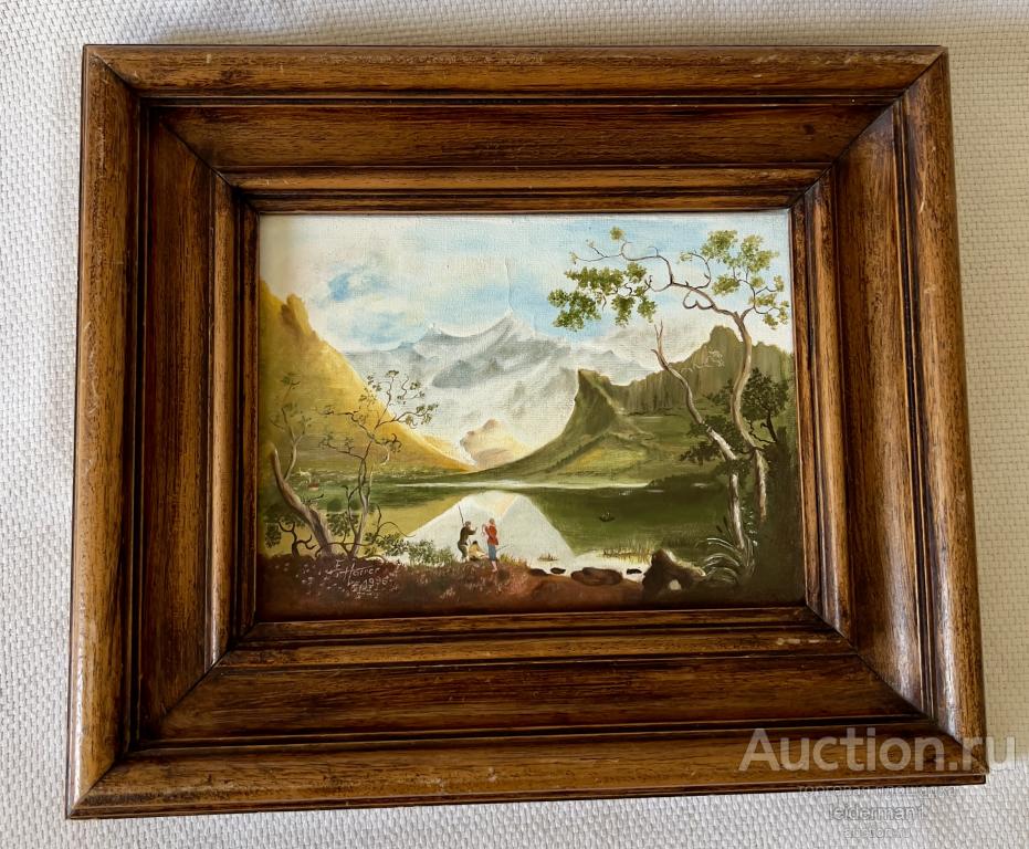 Пейзаж холст рама дуб 34»40 см 1,6 кг