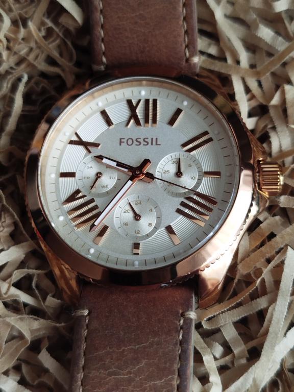 ОРИГИНАЛЬНЫЕ ЖЕНСКИЕ ЧАСЫ FOSSIL AM-4532 С КАЛЕНДАРЁМ.