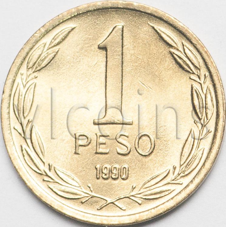 Чили 1 песо 1990 Бернардо О Хиггинс UNC 63941