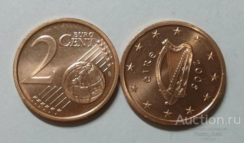 ИРЛАНДИЯ. 2 евроцента 2005 года UNC Штемпельный блеск. (90828) 1 монета