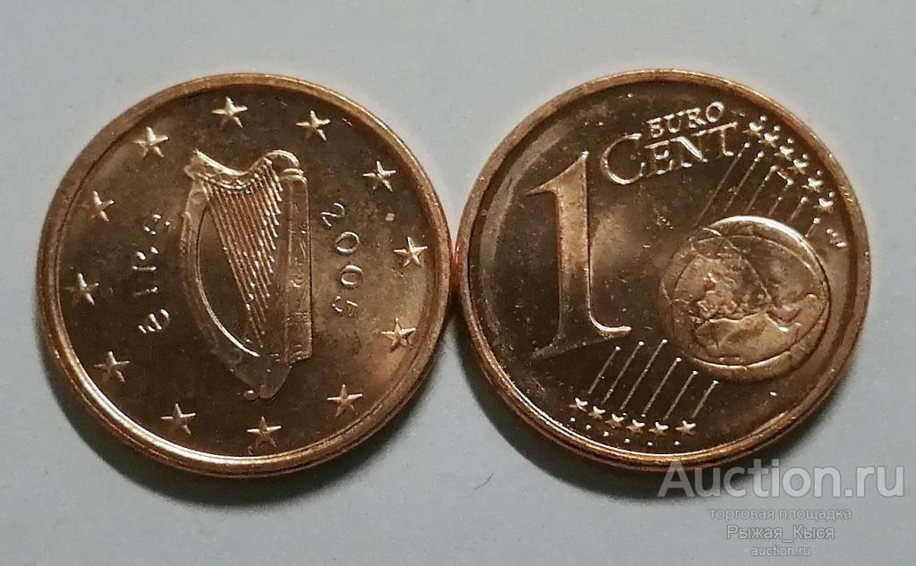 ИРЛАНДИЯ. 1 евроцент 2005 года UNC Штемпельный блеск. (90833) 1 монета